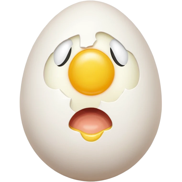 a egg with a weird face emoji