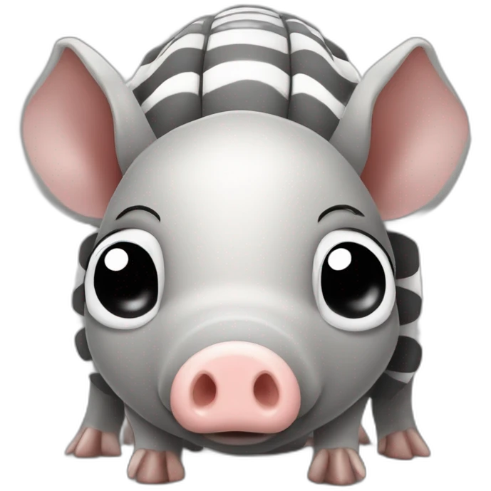 Gray and white pig armadillo cow centipede insect emoji