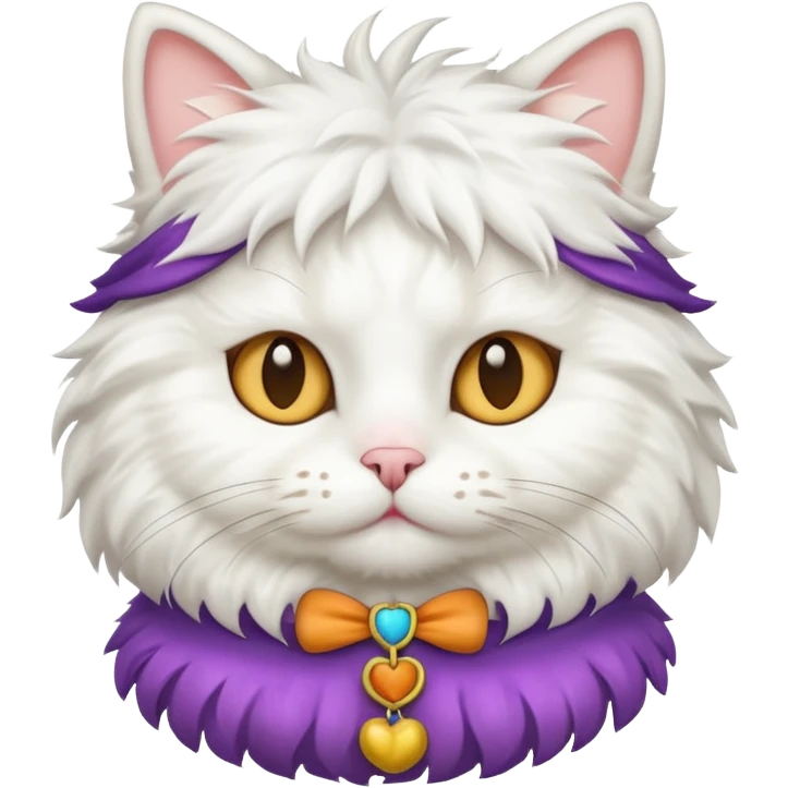 white cat with funny costume emoji