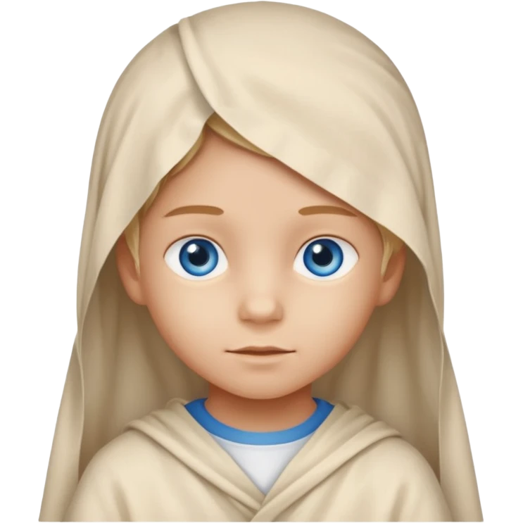 blue eyed desert child with creme cloth emoji