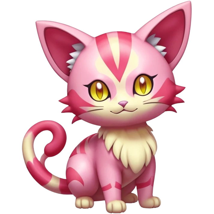 Shiny Magical Elemental Colorful Exotic Skitty-Delcatty-Pokémon-Fakémon-hybrid-creature (full body) emoji