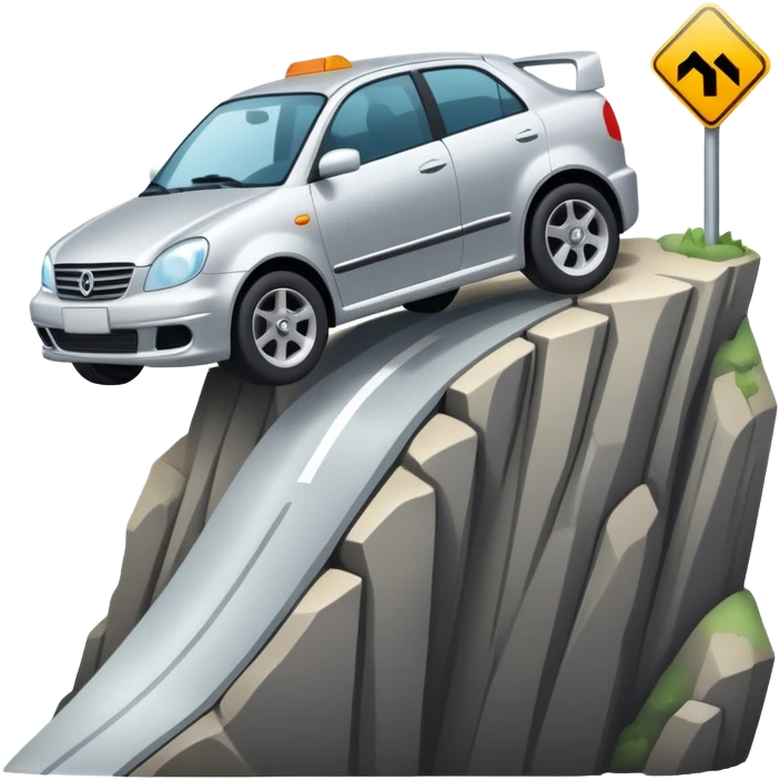 Car driving off a cliff emoji