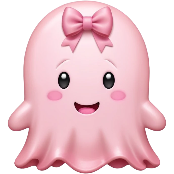 SPAM MEAT kawaii ghost EMOJI with bow emoji