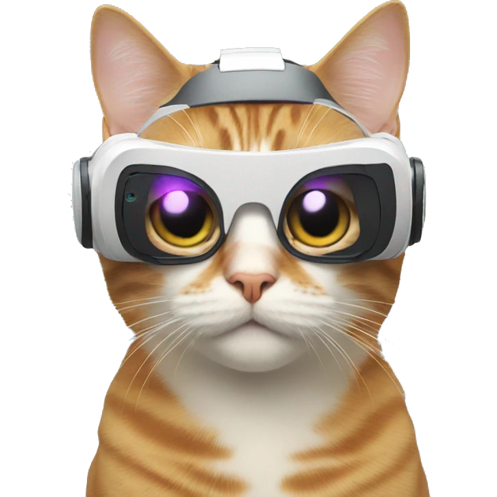 Cat with vr emoji