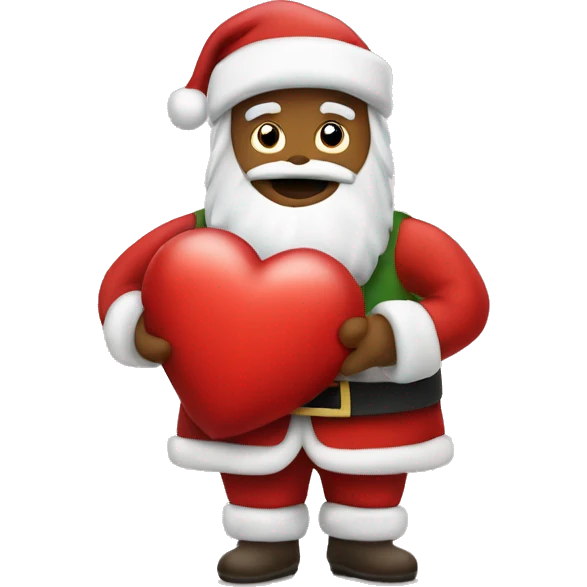 Weihnachtsmann mit Herz im Arm  emoji