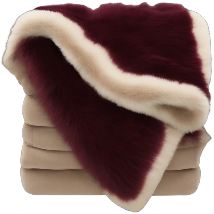 burgundy luxury fur folded blanket emoji