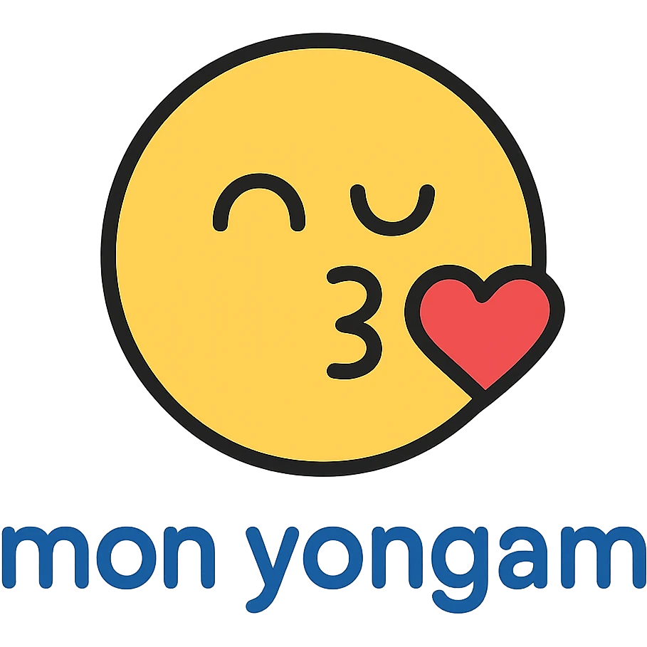 morning greeting with a flying kiss and the text 'mon yongam' emoji
