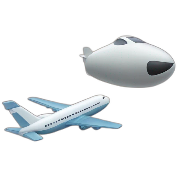 A plane flying towards a tower emoji
