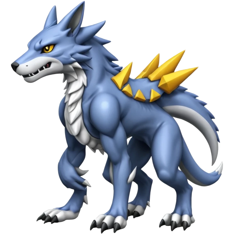  Cool Edgy Shiny Greymon-Sergal-Protogen-Weregarurumon full body emoji