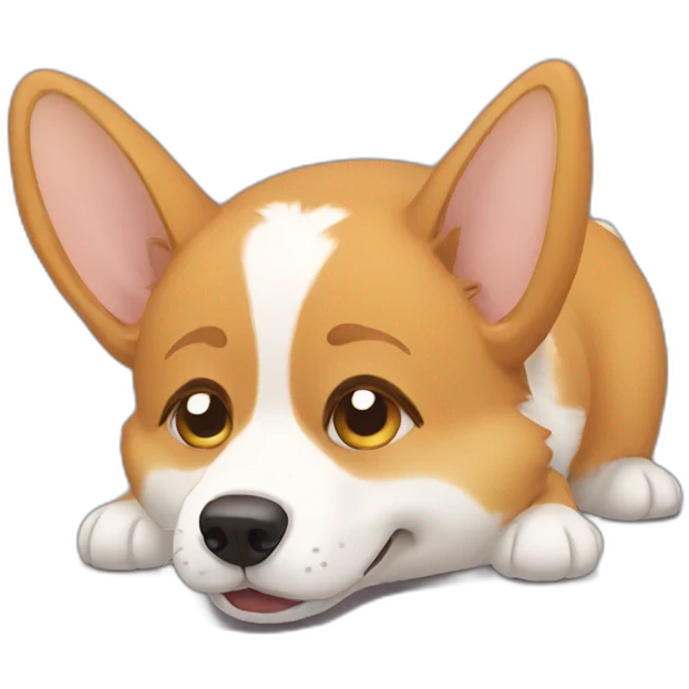 Crying corgi emoji