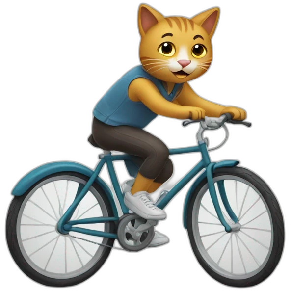 Cat ride a bike emoji