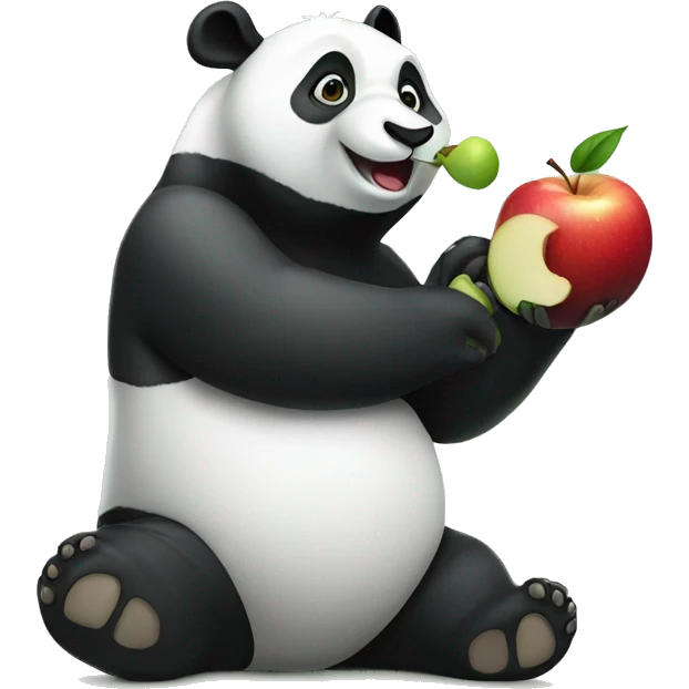 Panda eating apple emoji
