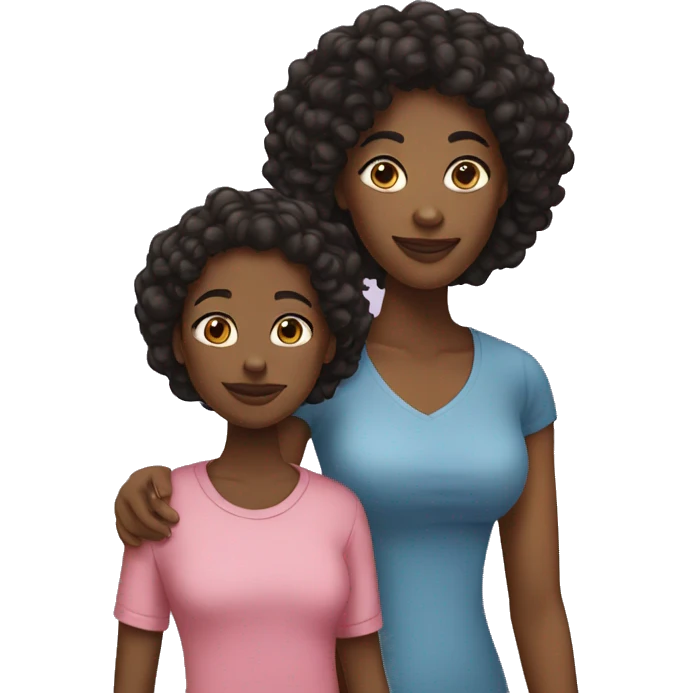Black mother and teen daughter emoji