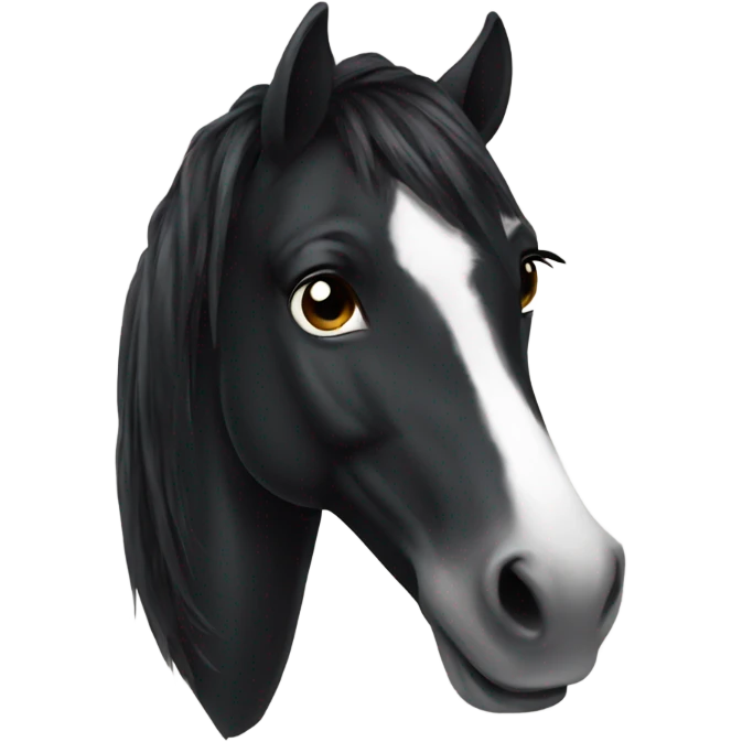 Horses black with mane emoji