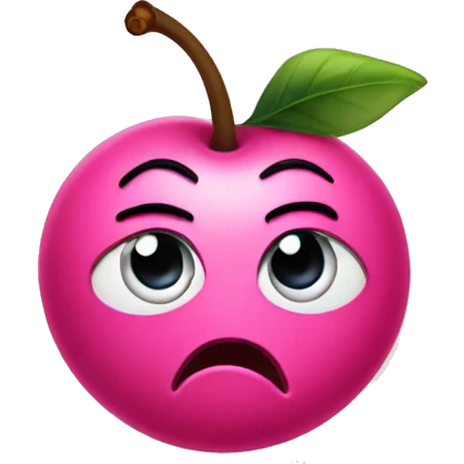 confused pink cherry emoji