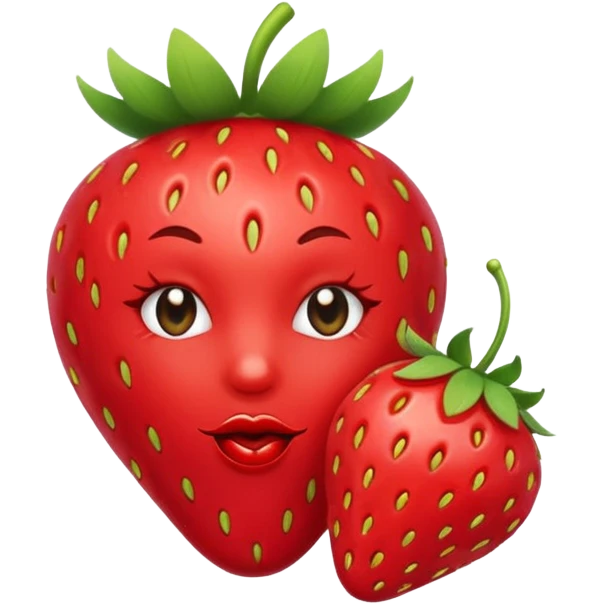 strawberry 🍓 and red kiss 💋 fashioned stylish little emoji for “slay” reaction emoji