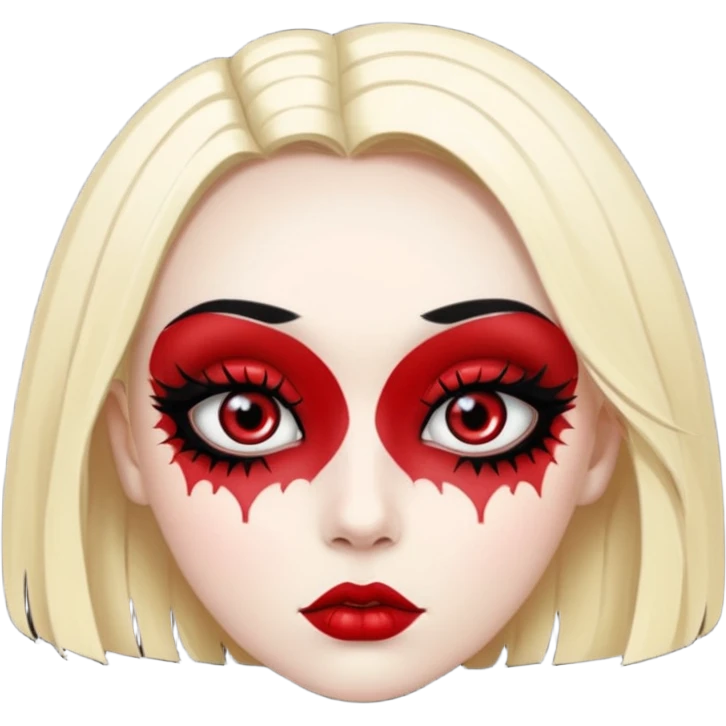 Black and red gothic big eye with mascara and makeup   emoji