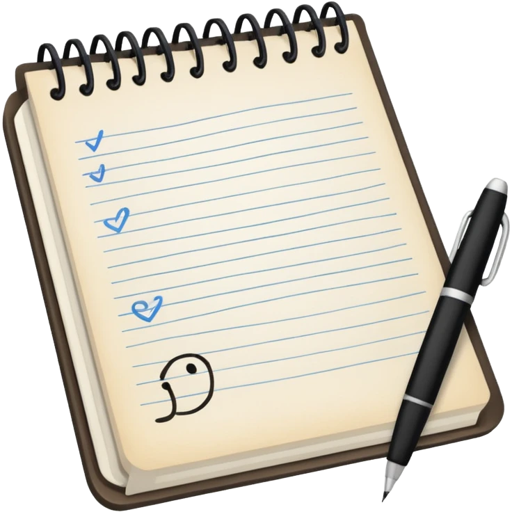 Notepad full of words emoji