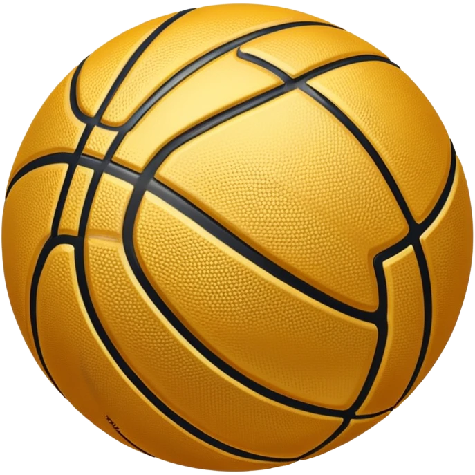 a golden basketball with classic black lines, shiny gold metal texture emoji