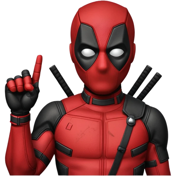 Deadpool with middle finger emoji