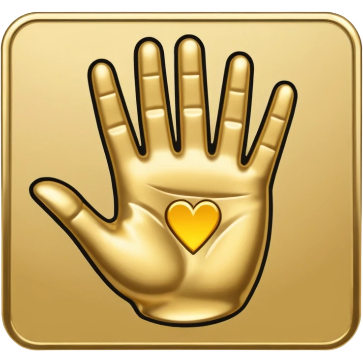 Card gold with black hand emoji