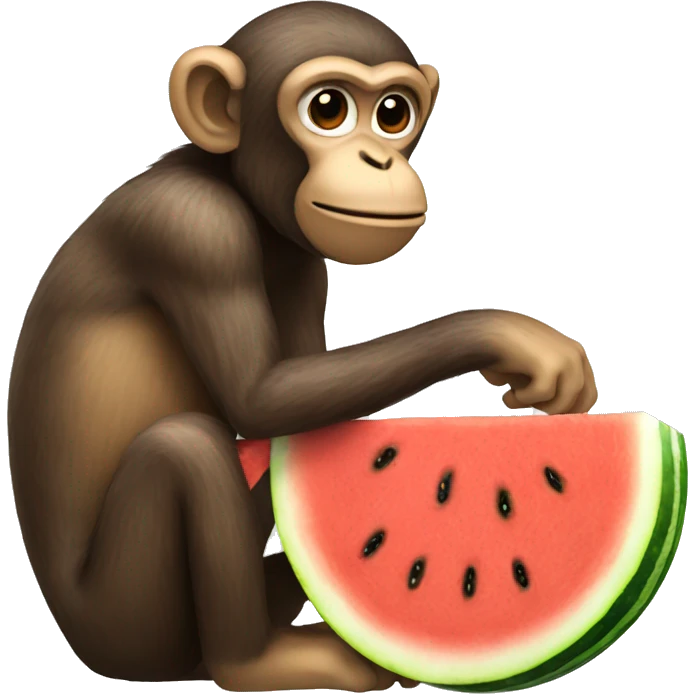 A monkey eating watermelon emoji