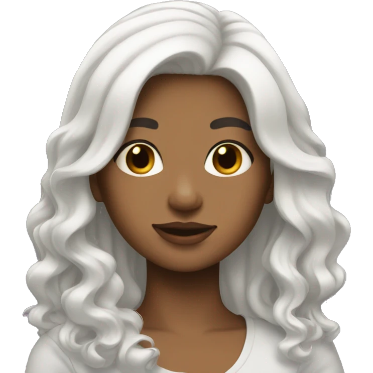 Girl with white hair emoji