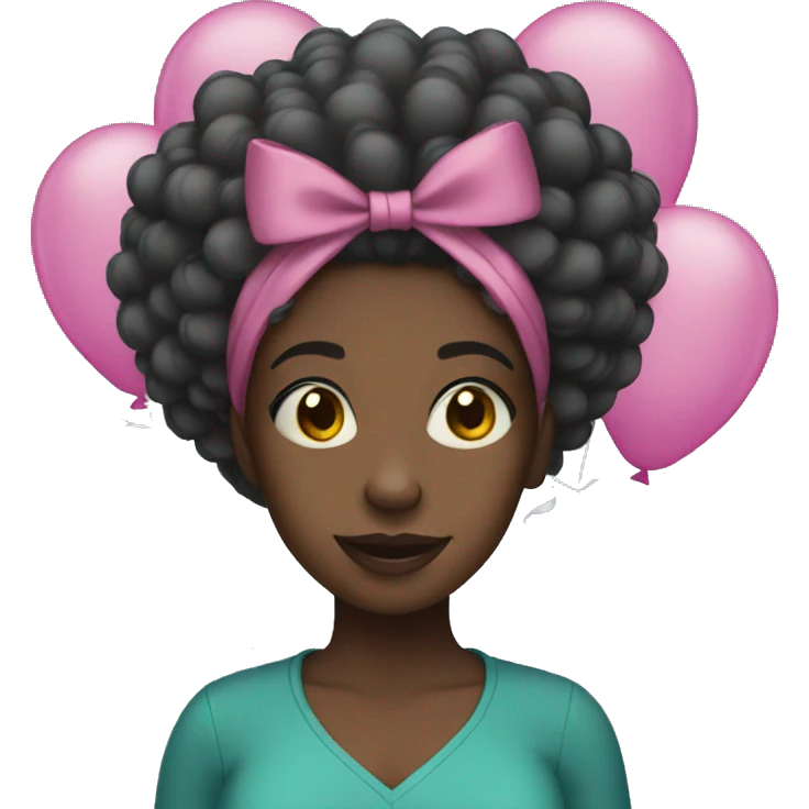Black girl with balloons  emoji