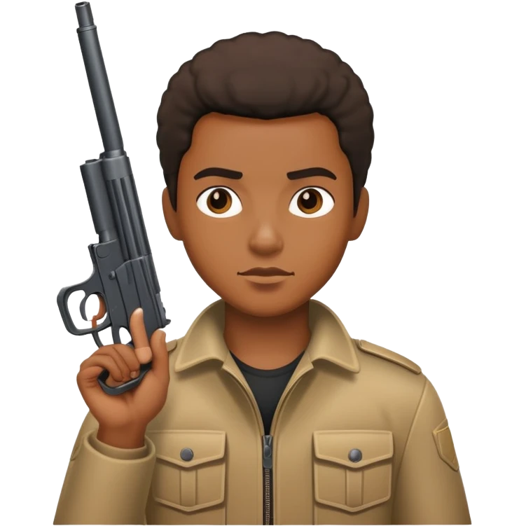 Black person with gun  emoji