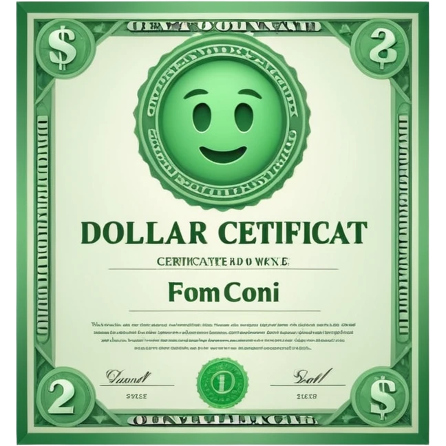 dollar certificate emoji