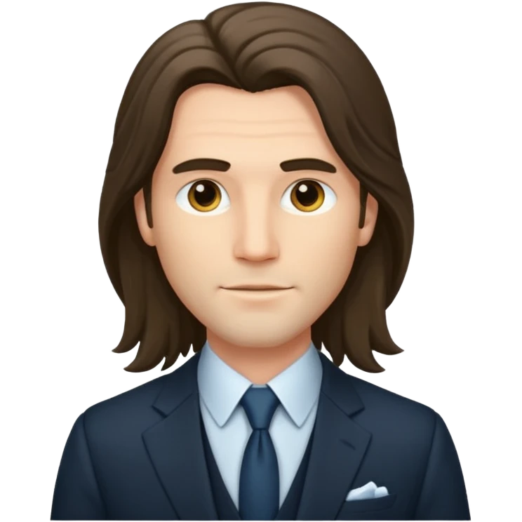 long haired man with suit emoji