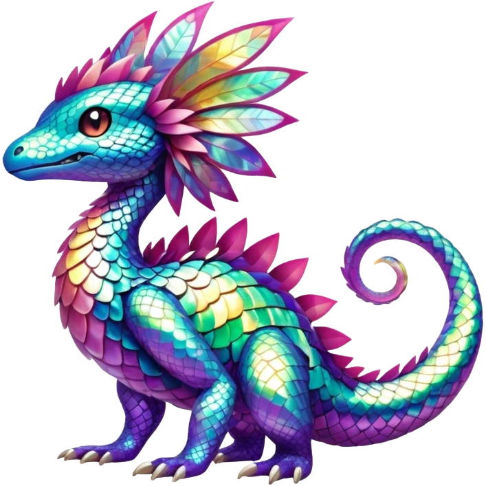 Shiny Exotic Tropical Pokémon-Fakémon-hybrid-creature (full body) emoji