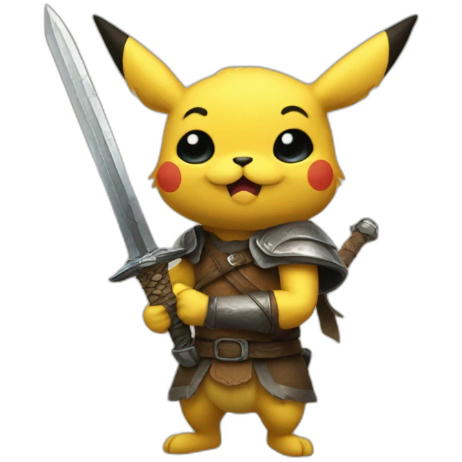 puikachu with a sword of skyrim emoji