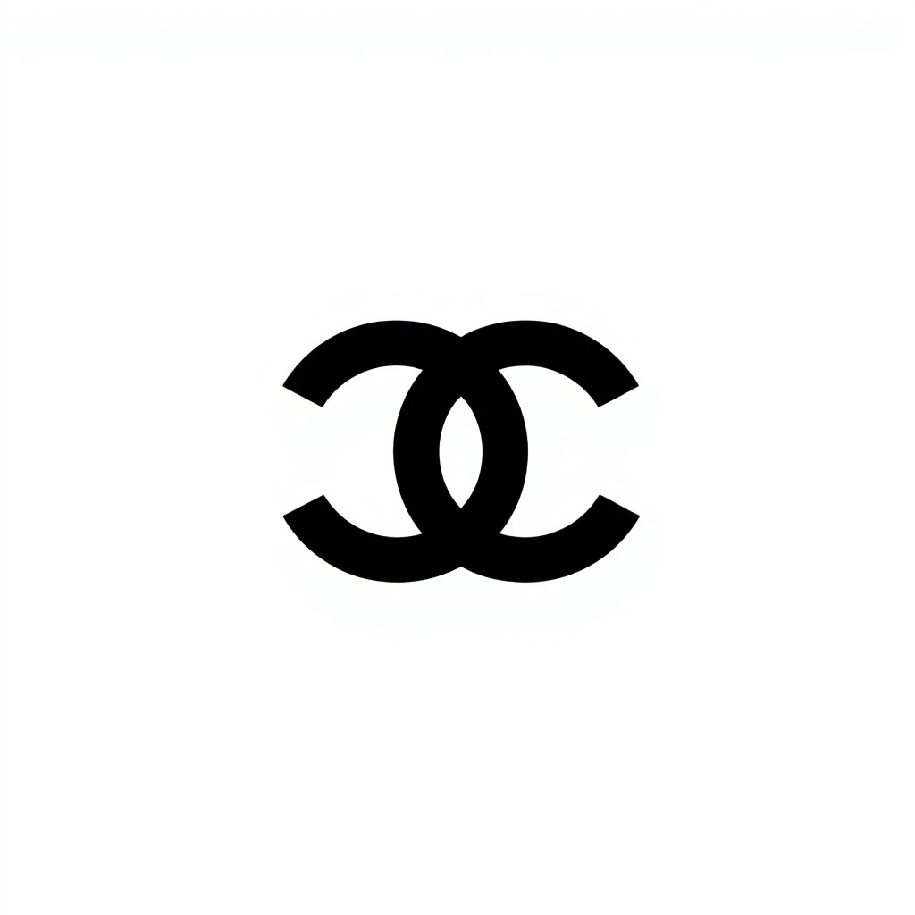 Chanel logo, elegant, minimal, black and white emoji