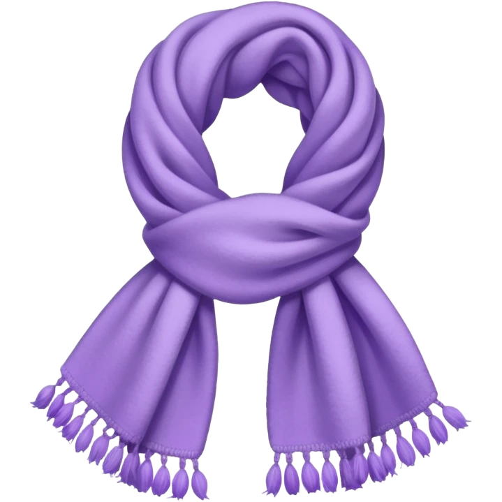 Realistic light purple lavender winter scarf isolated. emoji