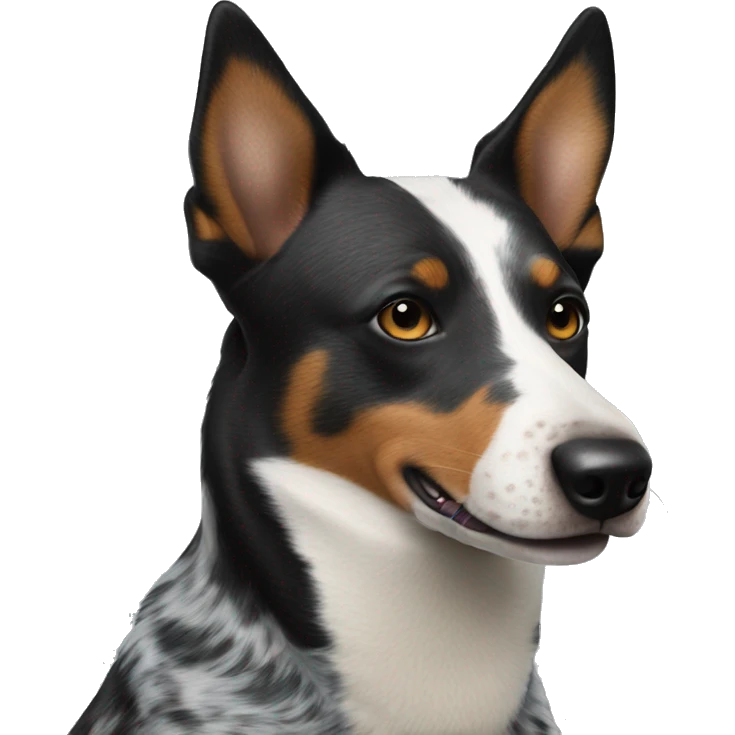 Australian cattle dog black and white emoji