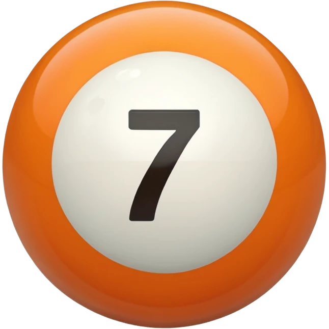 Pool table ball with the number 7 only one number  emoji