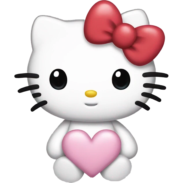 hello kitty with heart emoji