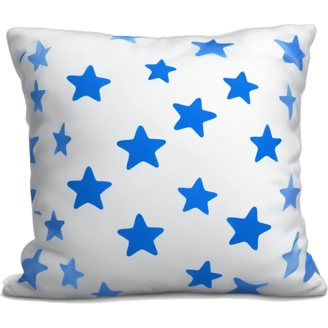 White pillow with blue stars all over it emoji