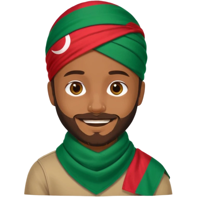 A Boy with Trimmed Beard With a Bangladesh flag Bandana emoji