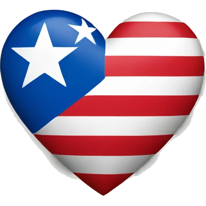 Heart with Puerto Rican flag emoji