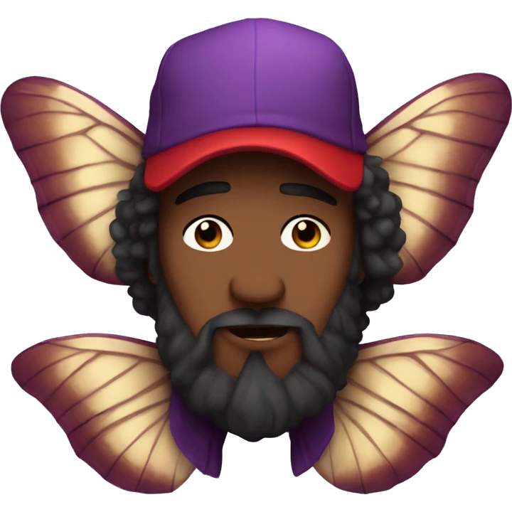 Daddy valentin purple big moth big red hat emoji