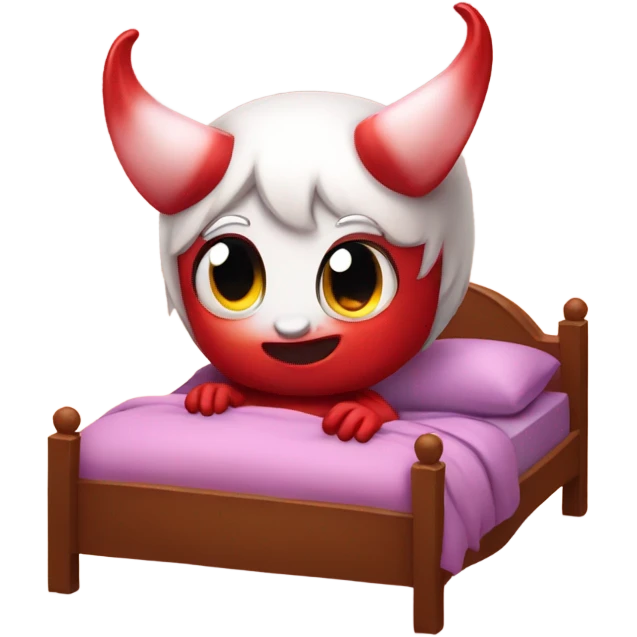 Cute devil going to bed  emoji