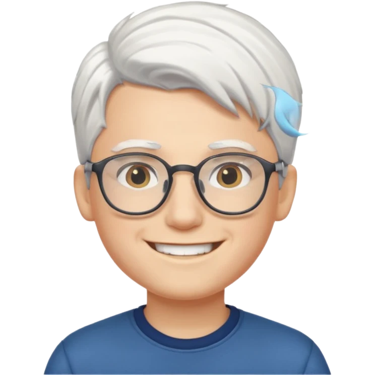 young boy with white hair and glasses emoji