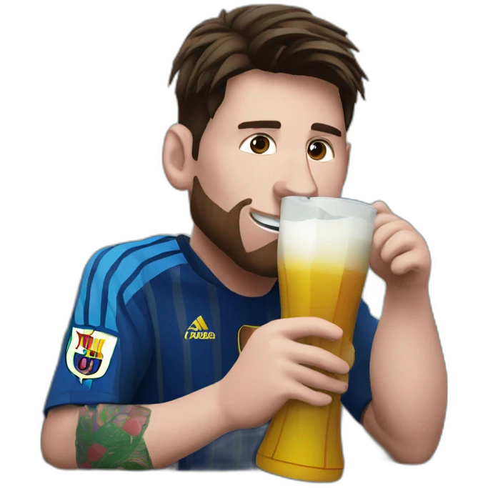 Messi drinking matte emoji