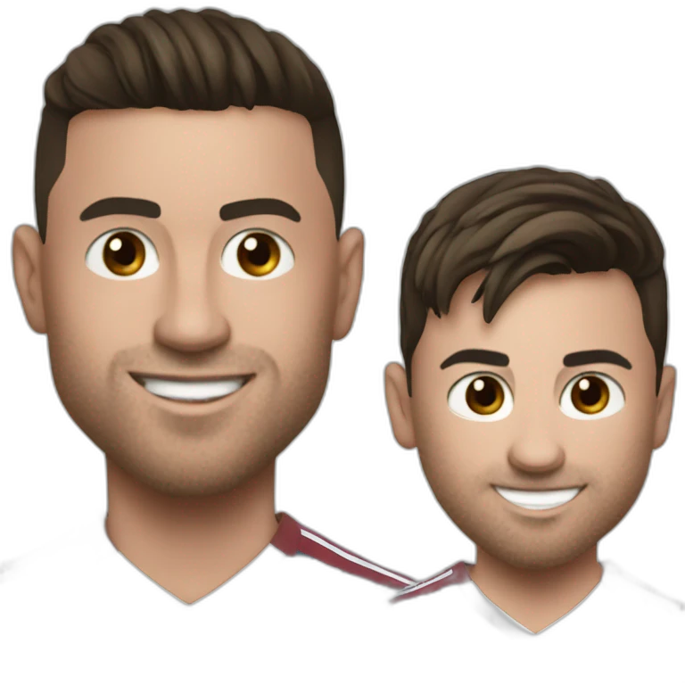 Ronaldo with messi emoji