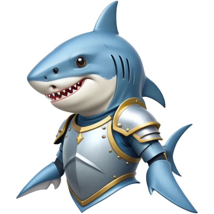 anthropomorphic shark wearing knight armor emoji