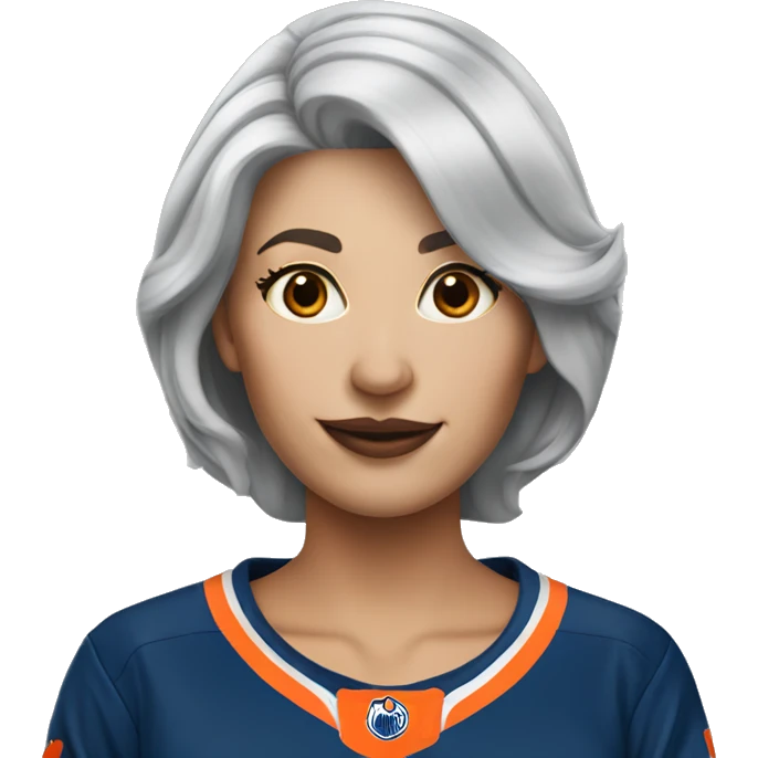 Edmonton Oilers female grey hair emoji