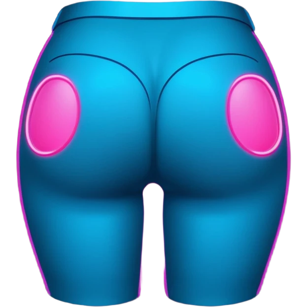 minimalist cartoon butt, neon pink and blue glowing outline, smooth rounded shapes, cyberpunk aesthetic, high contrast, vector style, no background emoji
