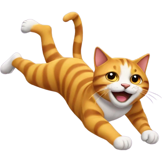 Super cool cat doing a backflip emoji